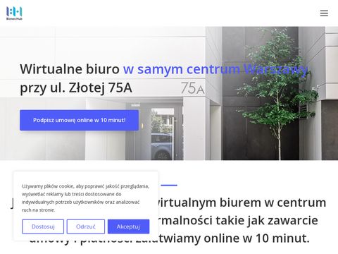 Wirtualne Biuro Złota 75A Warszawa - Biznes Hub