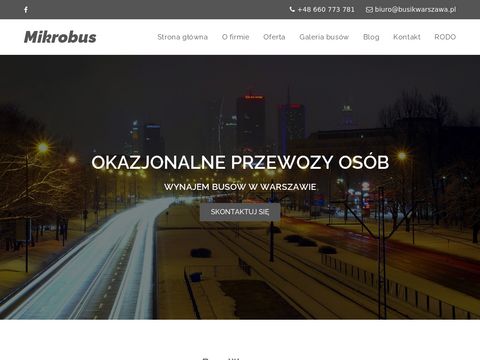 Mikrobus Warszawa Wynajem busów z kierowcą