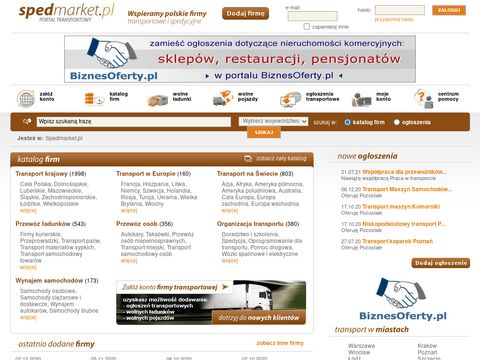 Spedmarket.pl - katalog i ogłoszenia firm transportowych