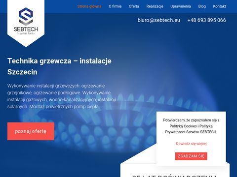 Instalacje grzewcze, gazowe, sanitarne Szczecin | Sebtech