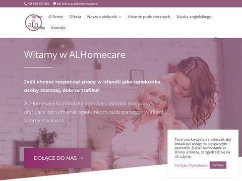 Alhomecare - Agencja pośrednictwa pracy w Irlandii dla opiekunek osób starszych