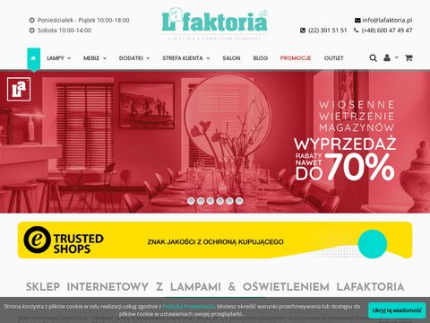 Lafaktoria.pl - sklep internetowy z oświetleniem, meblami i dodatkami