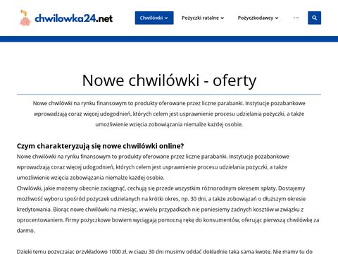 Nowe chwilówki 2019 - chwilowka24.net