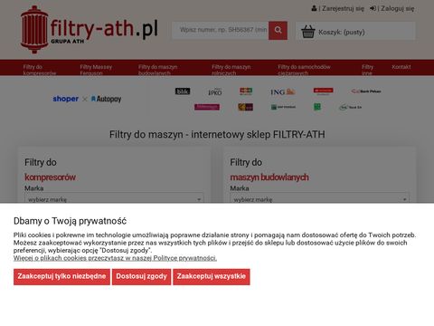 Filtry do maszyn - internetowy sklep z filtrami | FILTRY-ATH