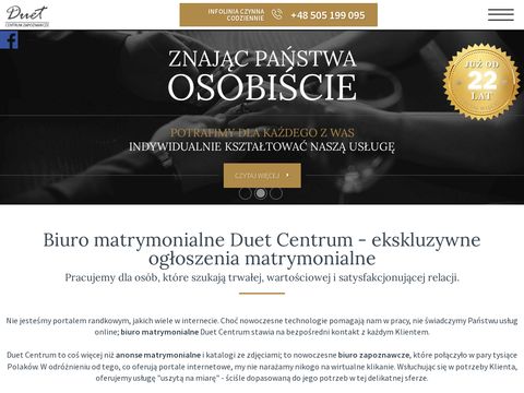 Ogłoszenia matrymonialne - duetcentrum.pl