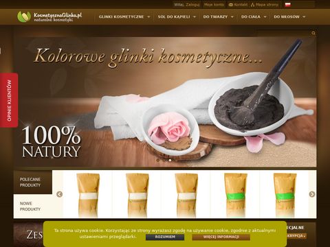 Sklep internetowy KosmetycznaGlinka.pl - glinki i sole kosmetyczne, kosmetyki naturalne.