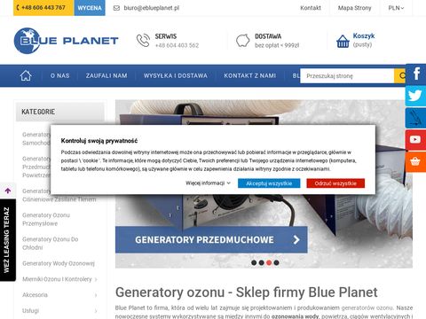 Blue Planet generator ozonu do naczep