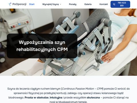 Wypożyczalnia szyn do rehabilitacji kolana - PoOperacji.pl