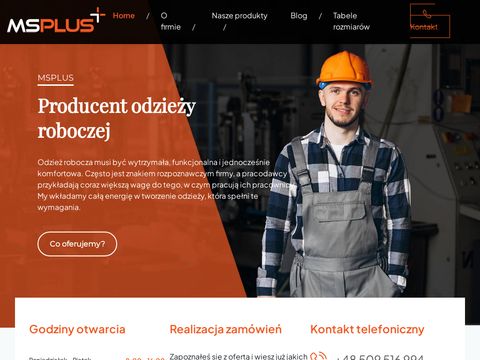 MS Plus Sokołowska I. producent odzieży roboczej