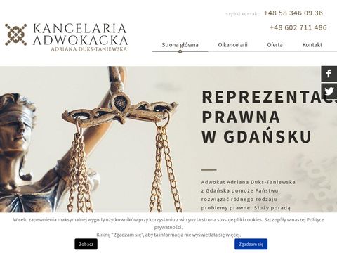 ADRIANA DUKS-TANIEWSKA odszkodowania gdańsk