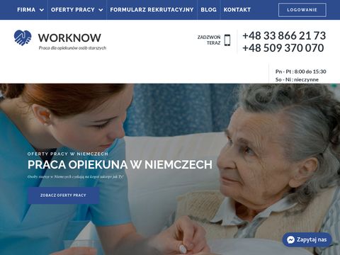 Praca Niemcy - Opiekunka osób starszych - WORKNOW