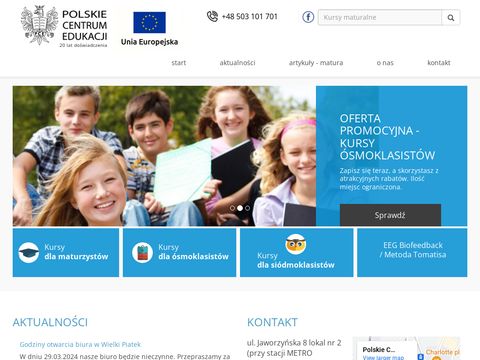 Polskie Centrum Edukacji - kursy maturalne