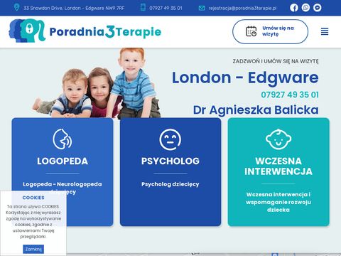 Psycholog dziecięcy Londyn - poradnia3terapie.pl