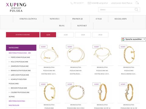 Hurtownia biżuterii sztucznej online xuping